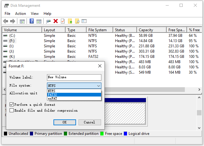 formatar cartão SD para FAT32