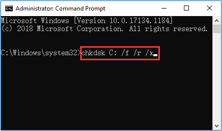 execute a ferramenta CHKDSK