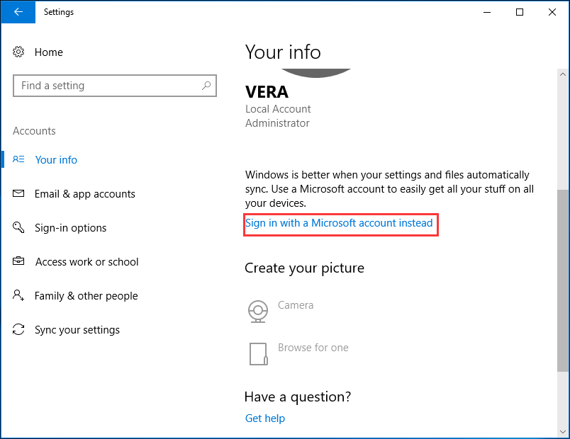 entre com uma conta da Microsoft