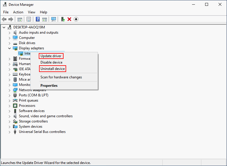 Atualize/reinstale o driver gráfico