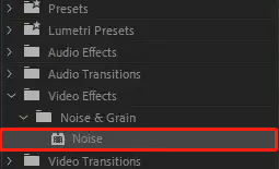 locate the Noise effect