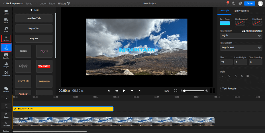 make a movie title with Flixier