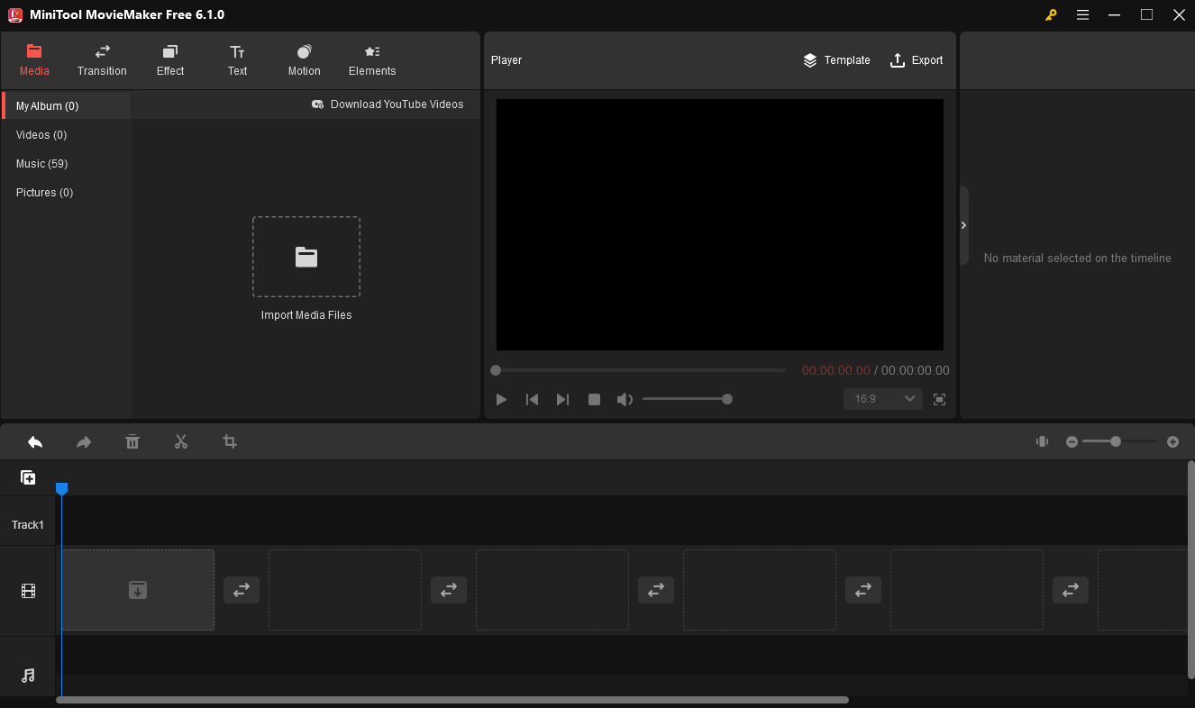 interface of MiniTool MovieMaker