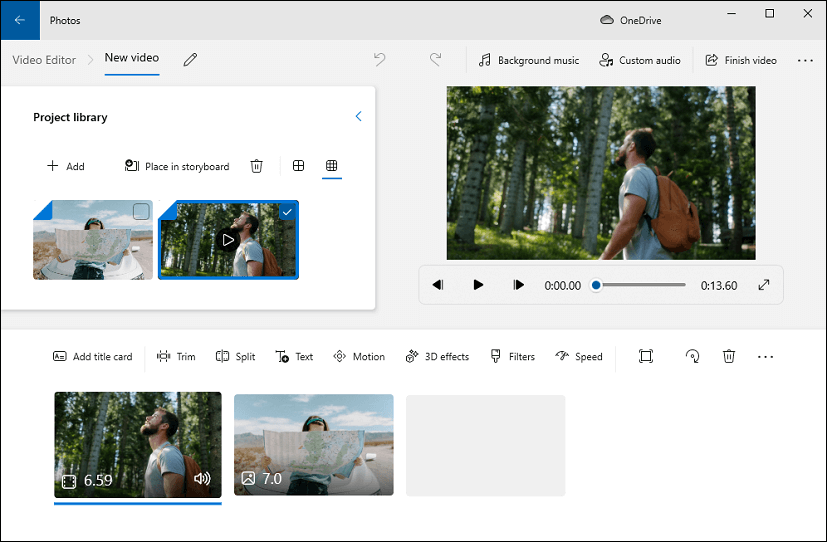 Video Editor in the Photos app