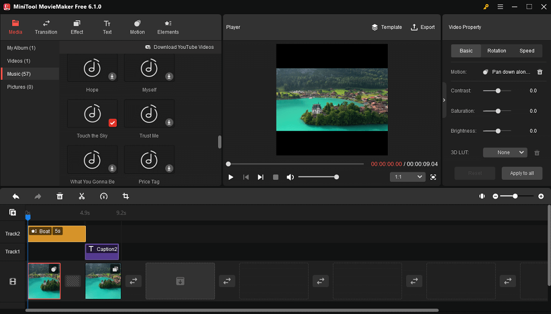 edit the video with MiniTool MovieMaker