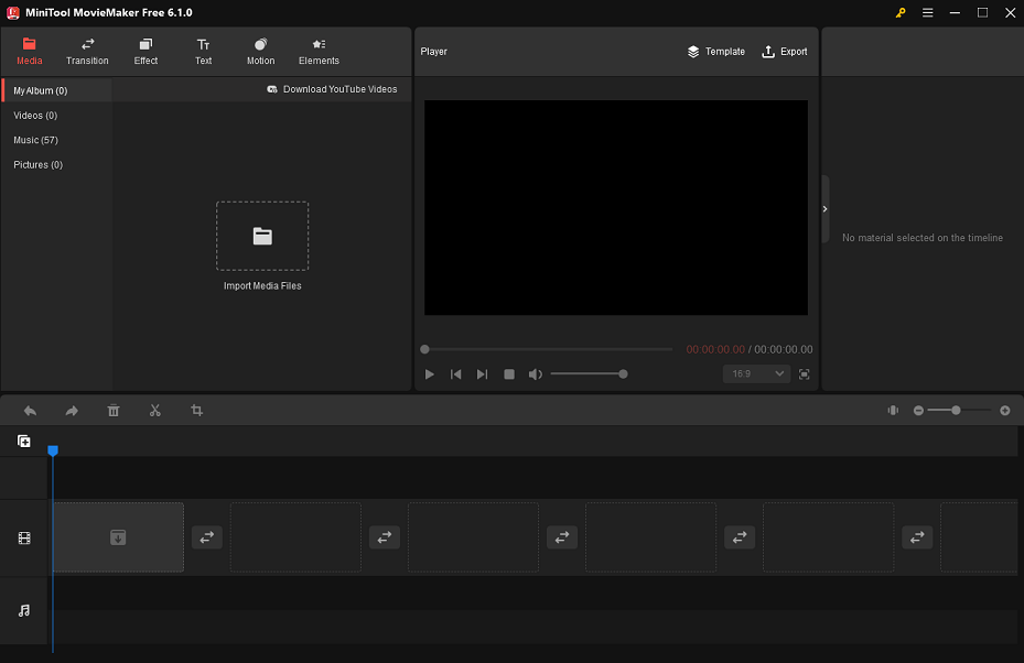 MiniTool MovieMaker's UI