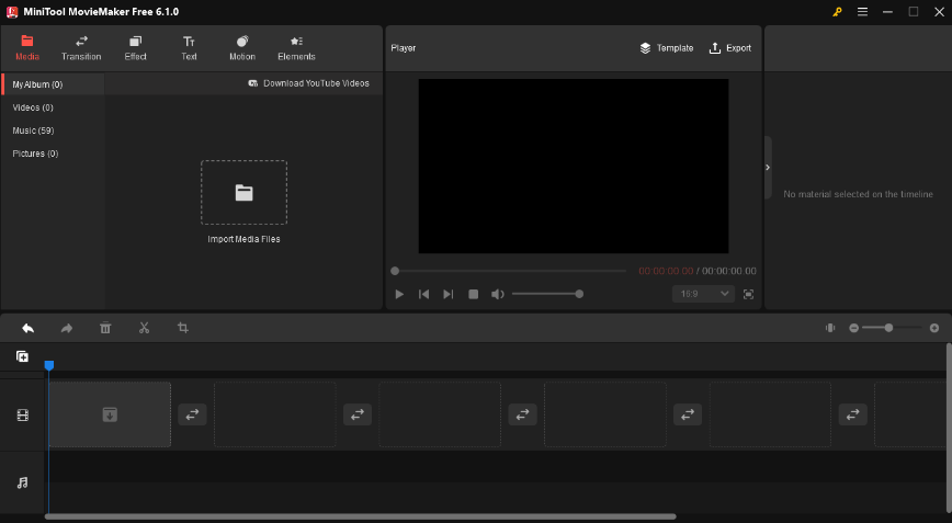 interface of MiniTool MovieMaker