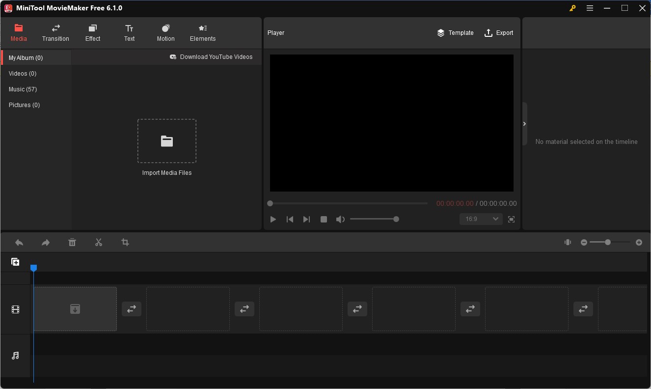 interface of MiniTool MovieMaker