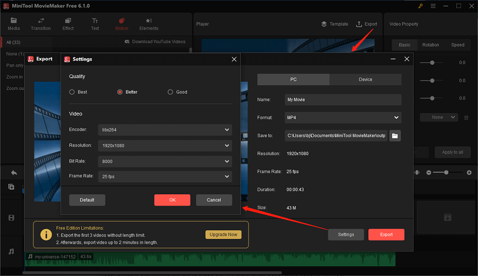 export your film