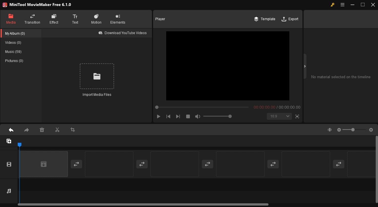 interface of MiniTool MovieMaker