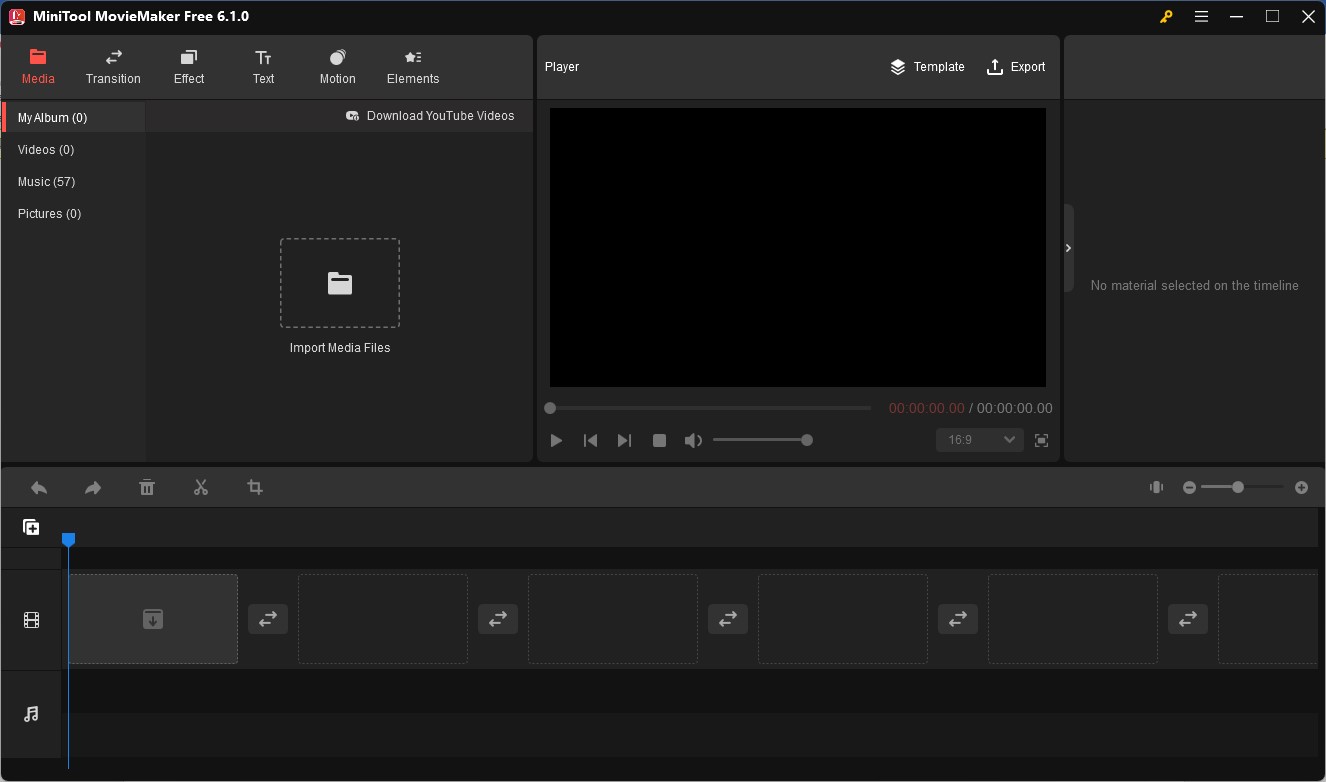 interface of MiniTool MovieMaker