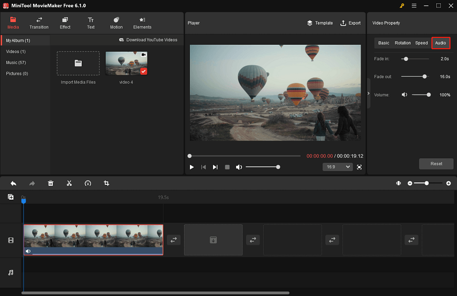 fade music in a video with MiniTool MovieMaker