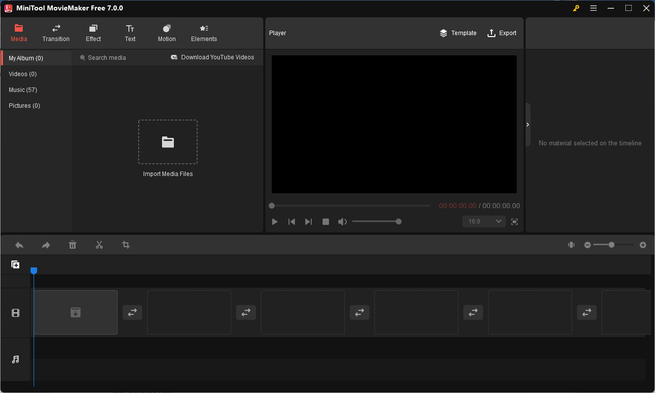 interface of MiniTool MovieMaker