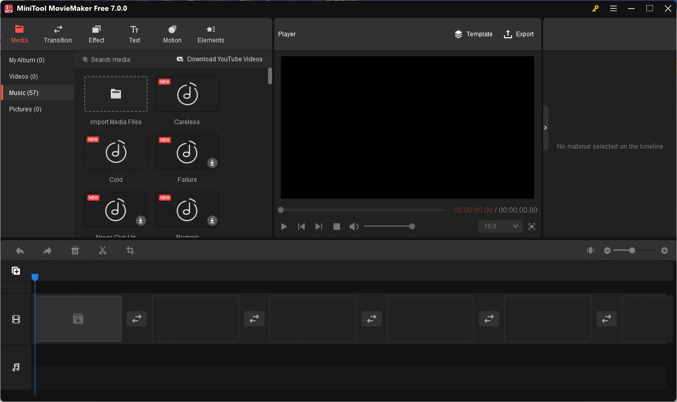 interface of MiniTool MovieMaker