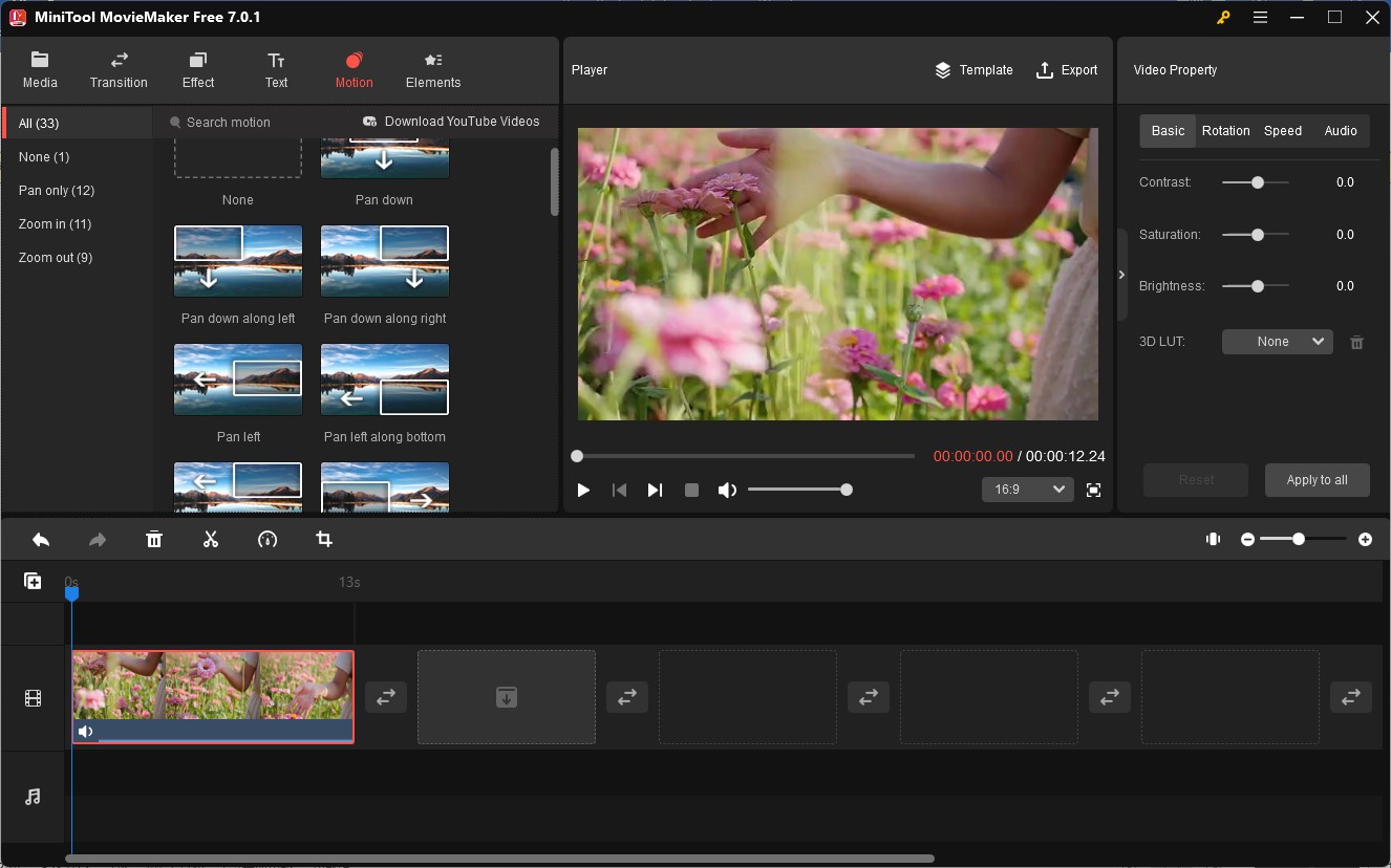 interface of MiniTool MovieMaker