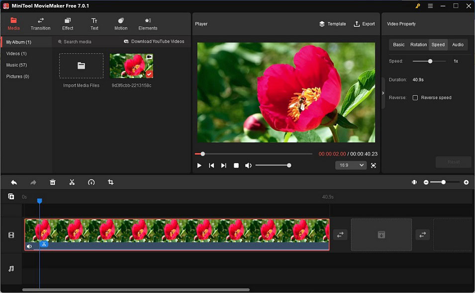 interface of MiniTool MovieMaker