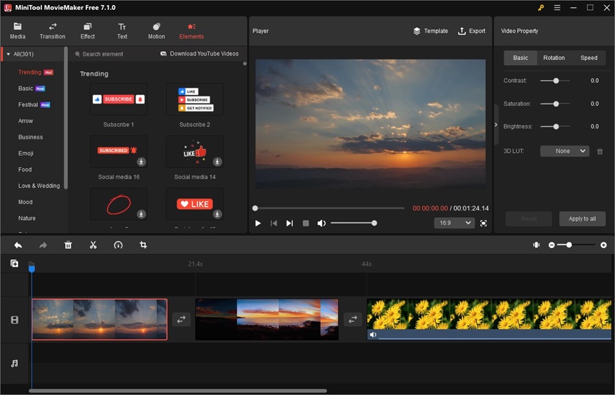 interface of MiniTool MovieMaker