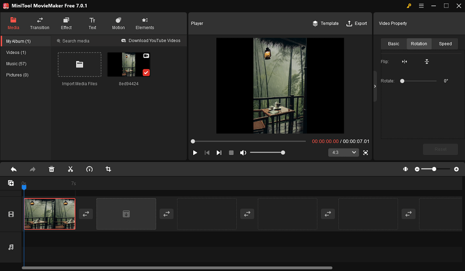 rotate video in MiniTool MovieMaker