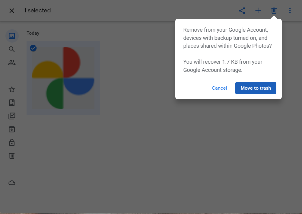 delete Google photos