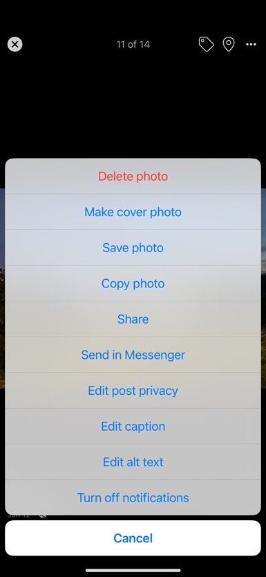 choose the Delete photo option