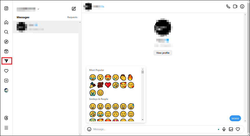 react to a message with an emoji on computer