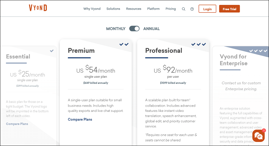 Vyond pricing