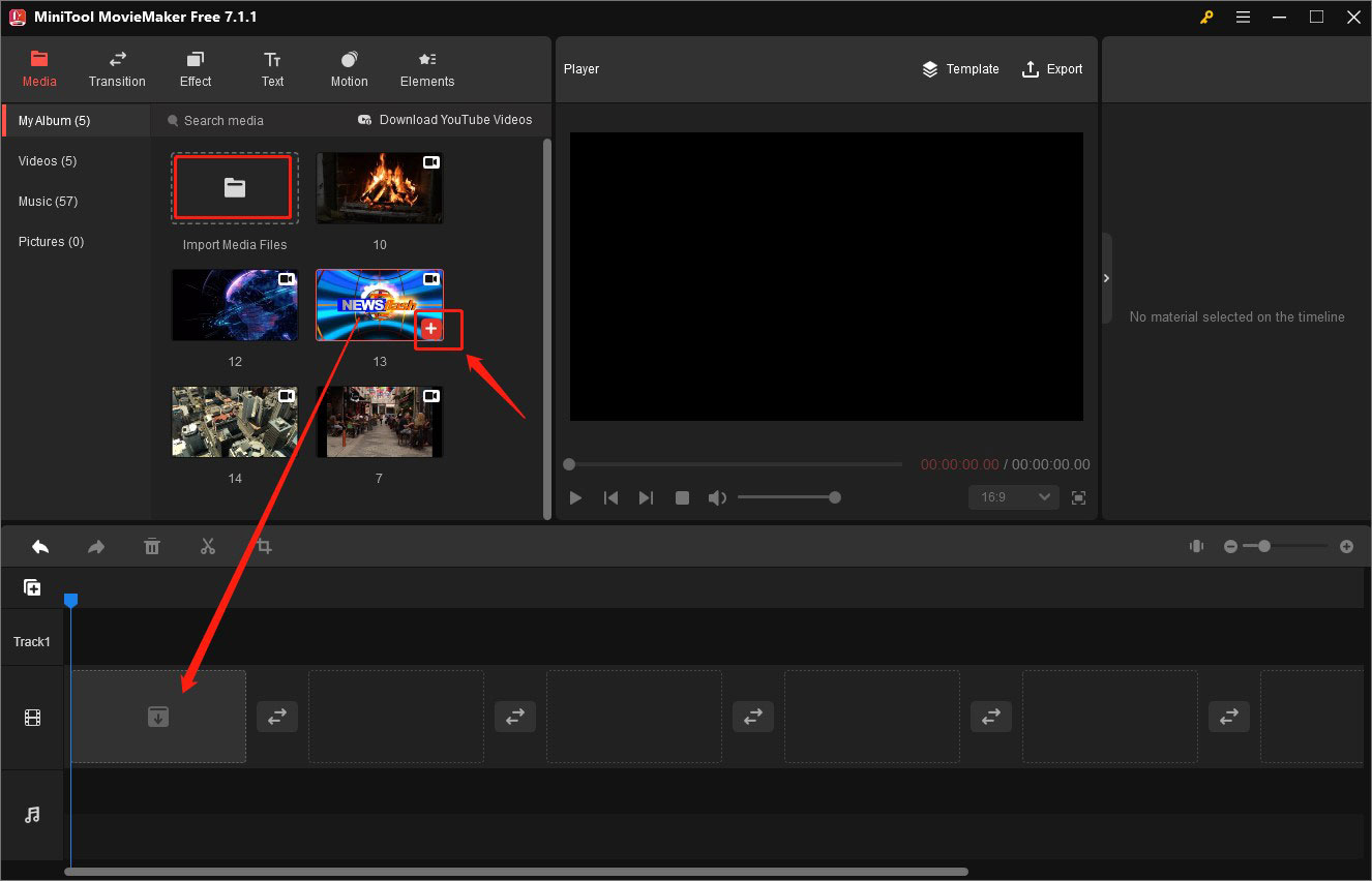 import and add footage to the timeline