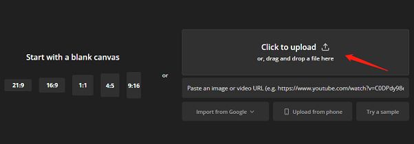 click the Click to upload box