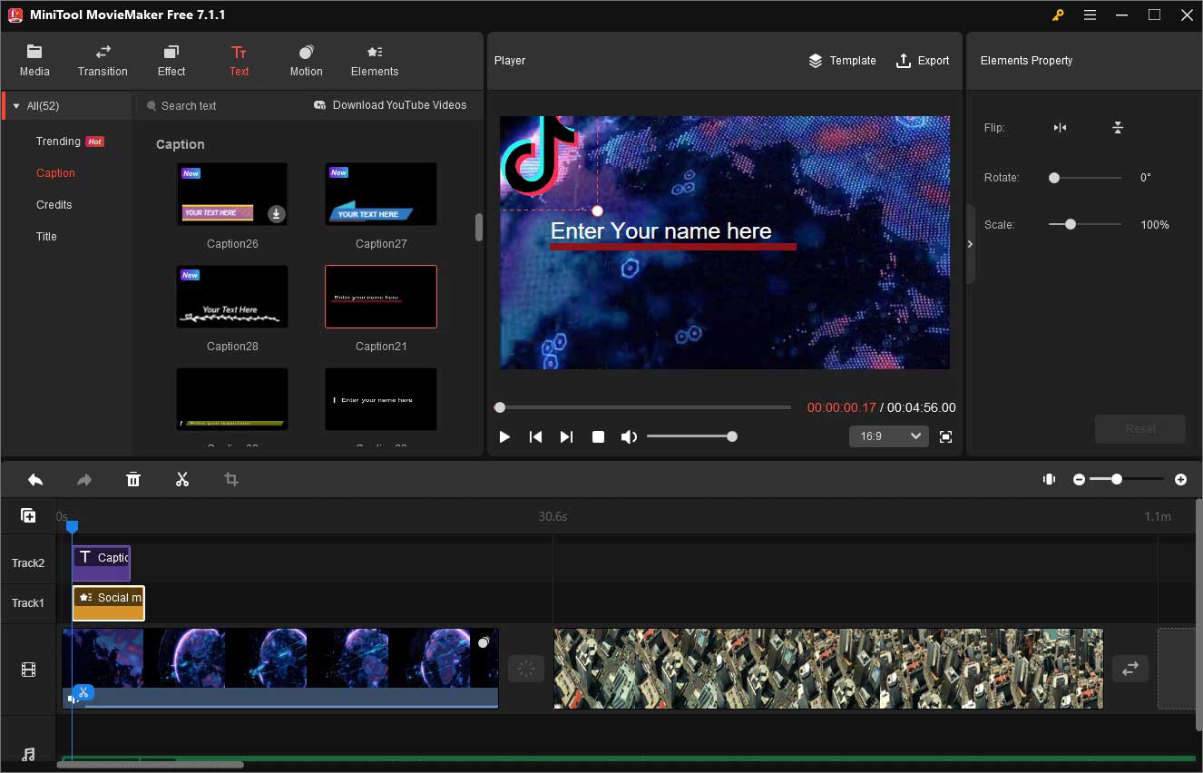 interface of MiniTool MovieMaker