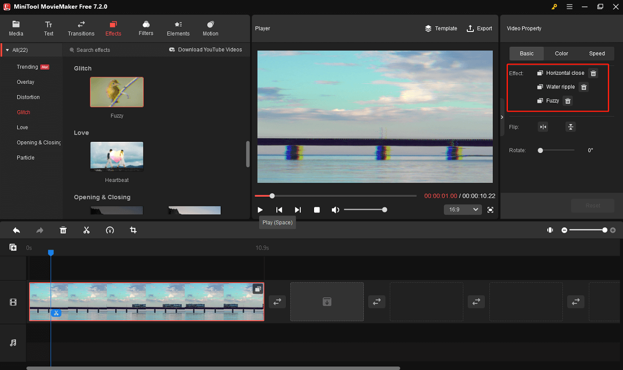 add multiple effects to the video
