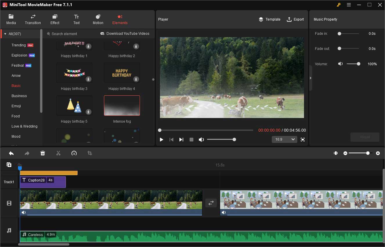 interface of MiniTool MovieMaker