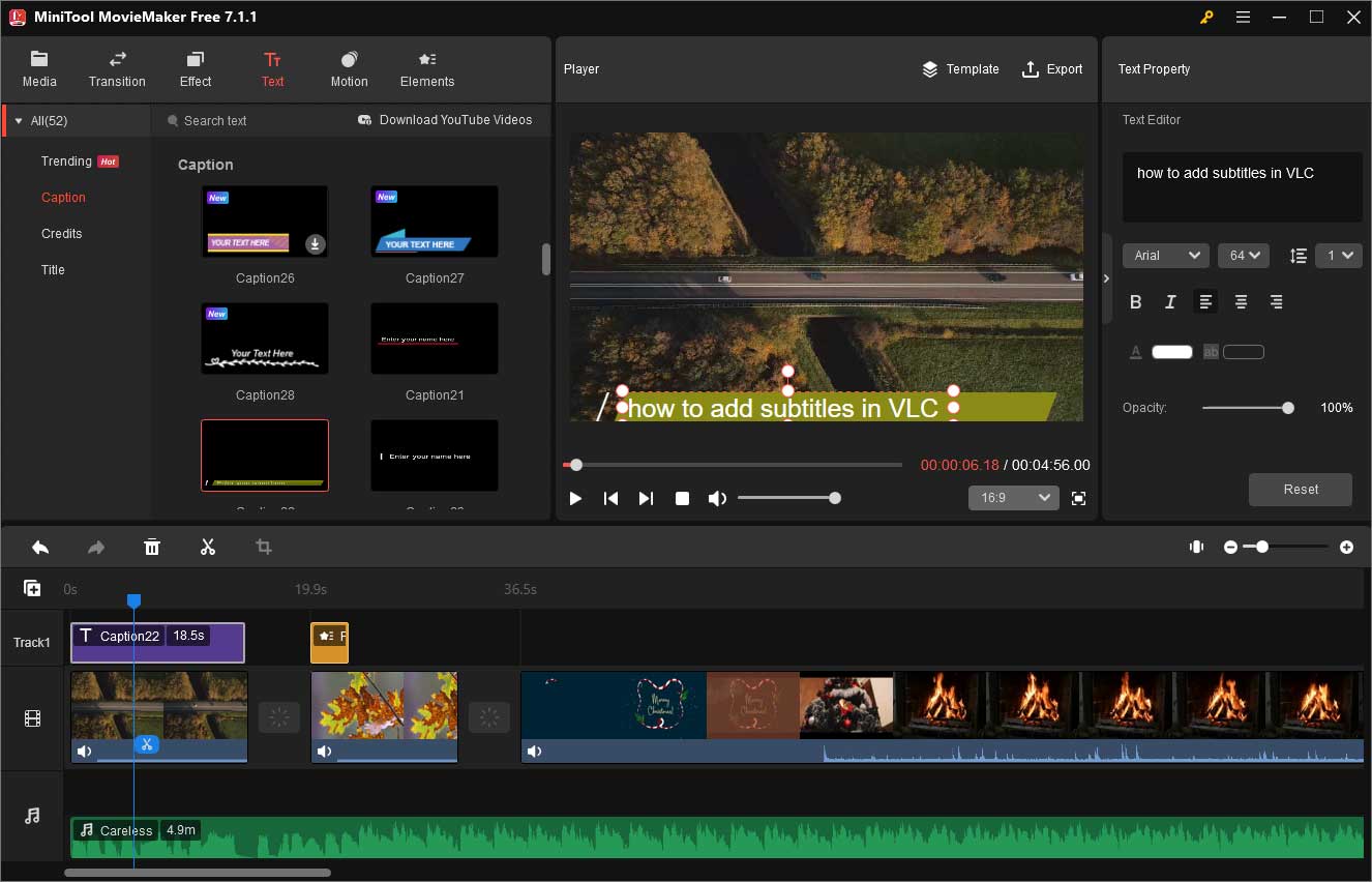 interface of MiniTool MovieMaker