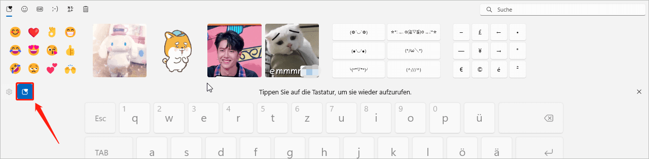 Emoji-Bereich in Windows 11 öffnen