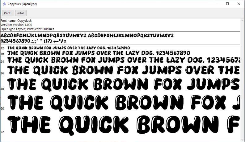 installa a font