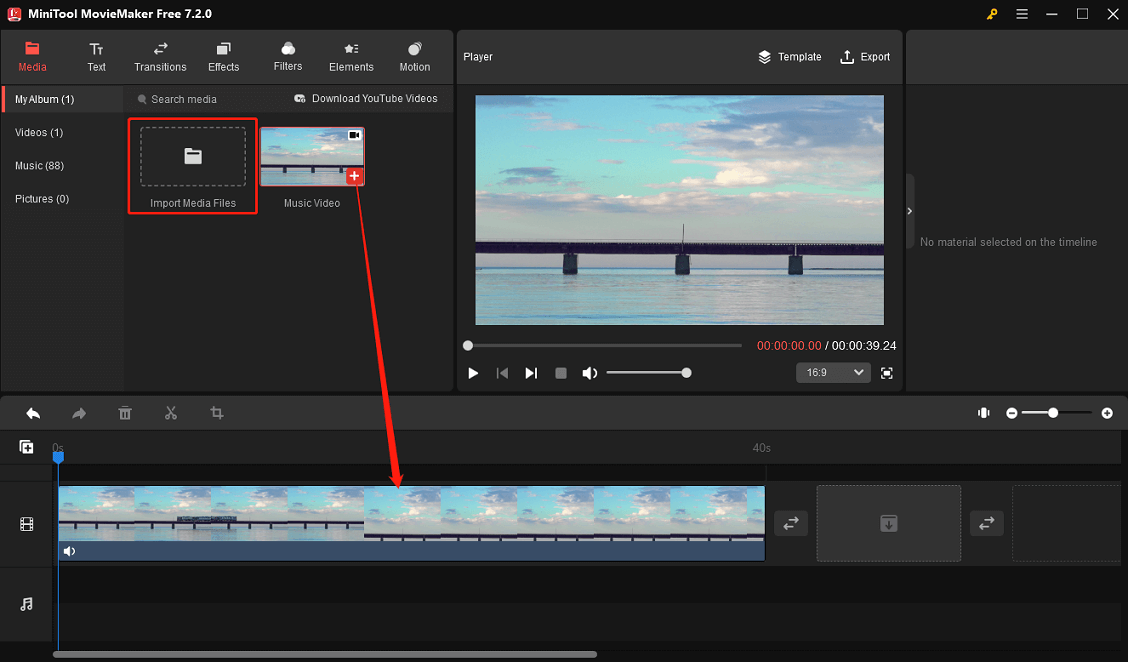 import a video and add it to the timeline