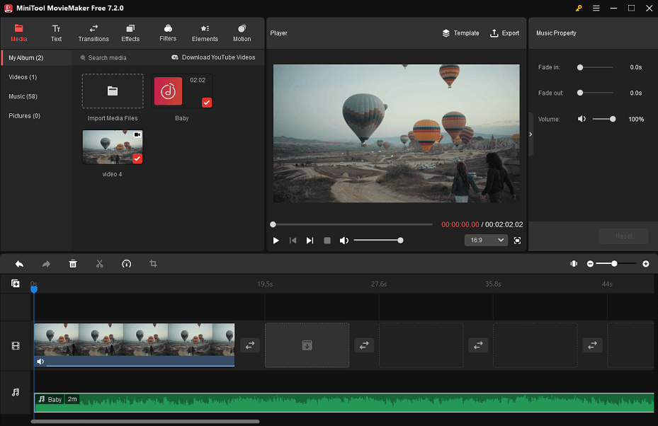 add video and audio to the timeline