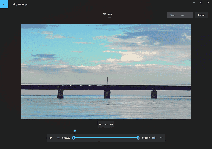 trim a video in Photos