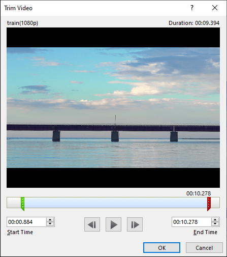 trim video in PowerPoint