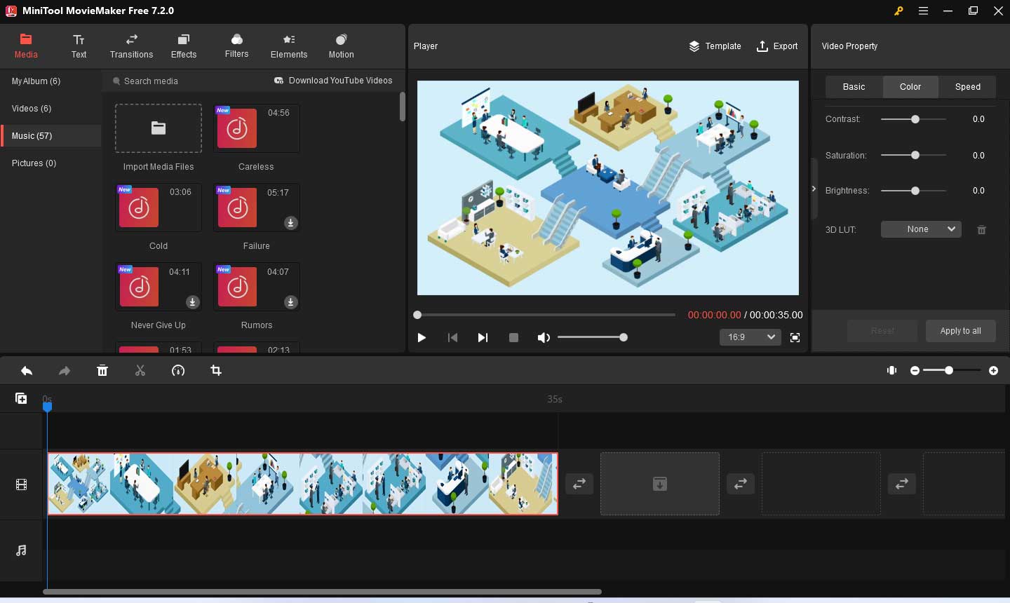 interface of MiniTool MovieMaker