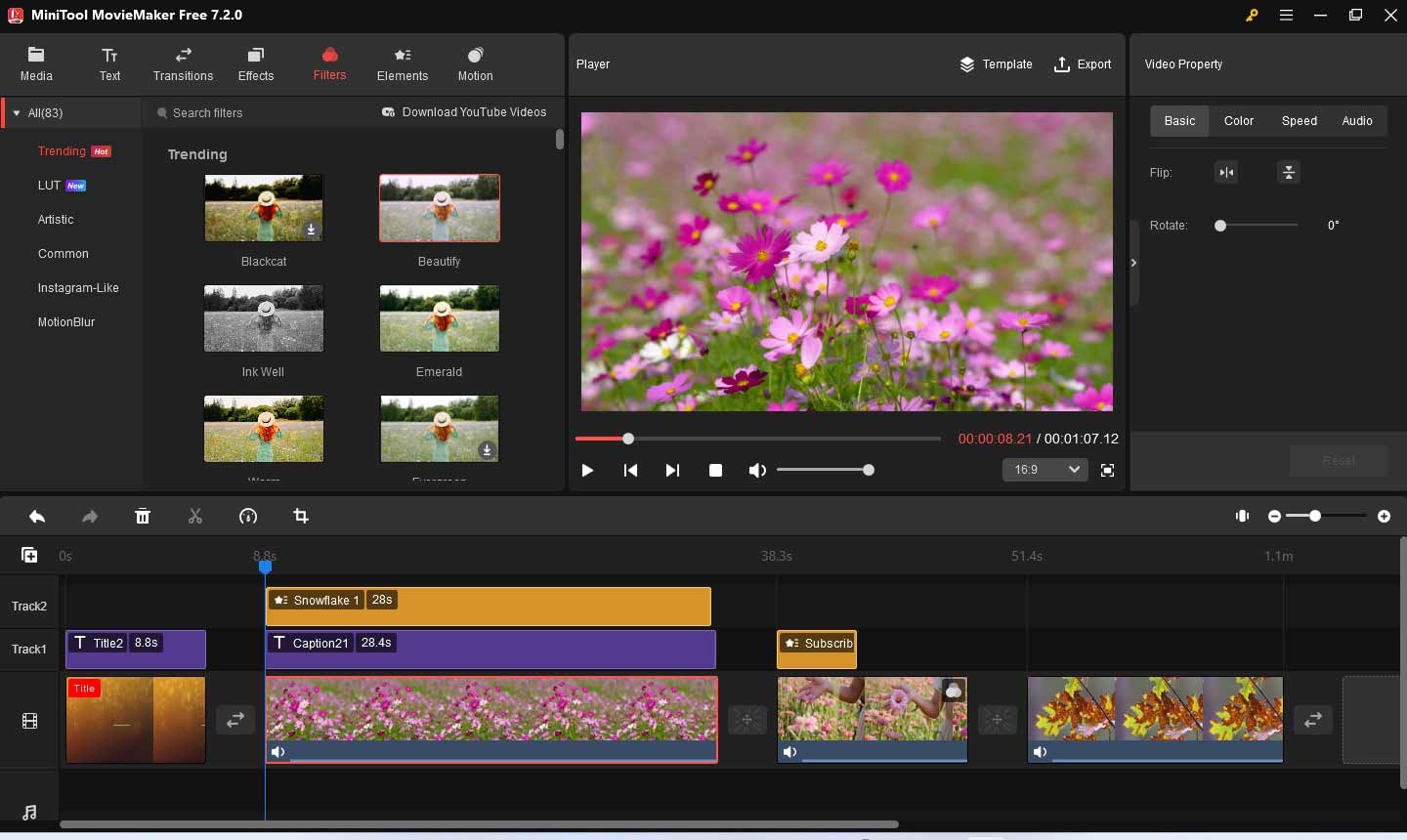 interface of MiniTool MovieMaker