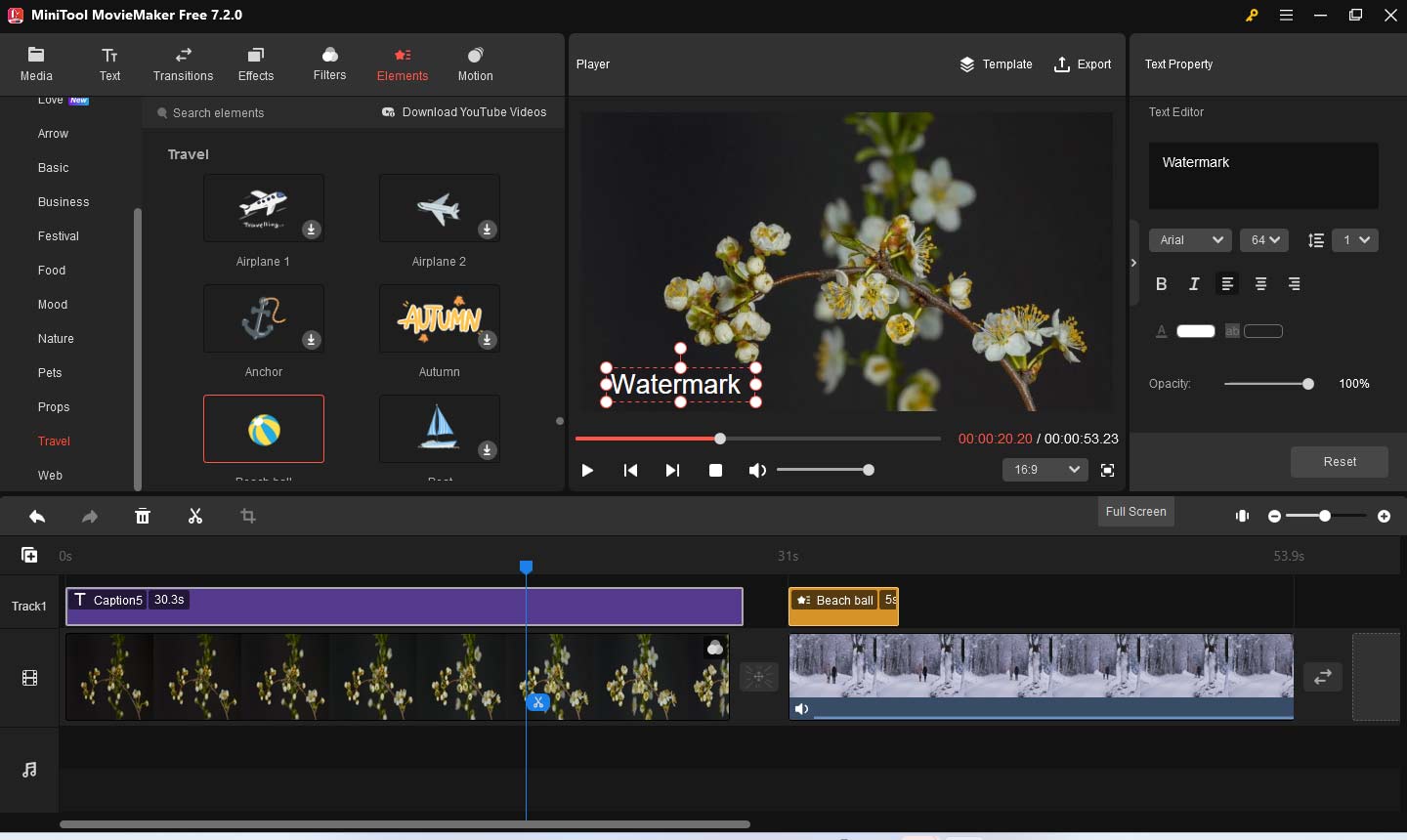 interface of MiniTool MovieMaker