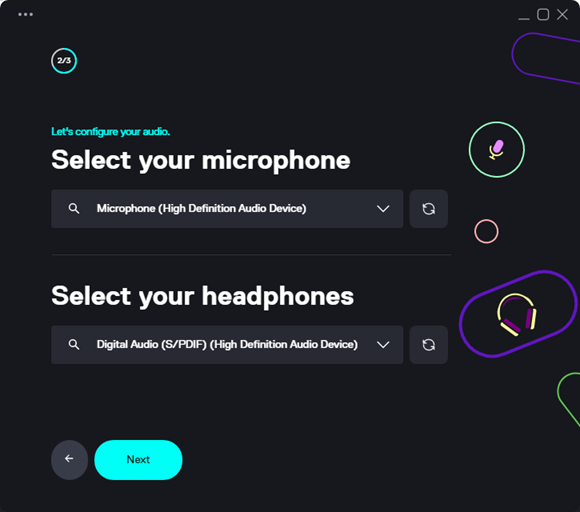 set microphone and headphone