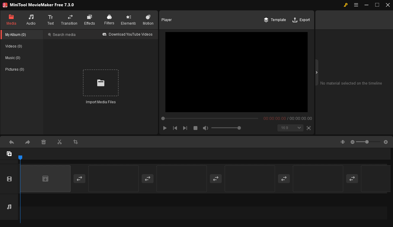 interface of MiniTool MovieMaker