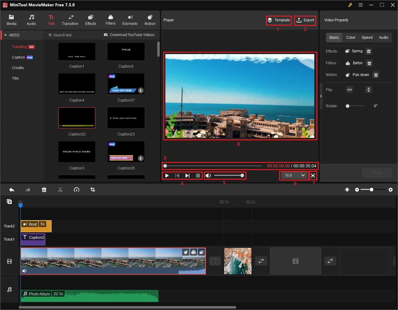 preview section of MiniTool MovieMaker