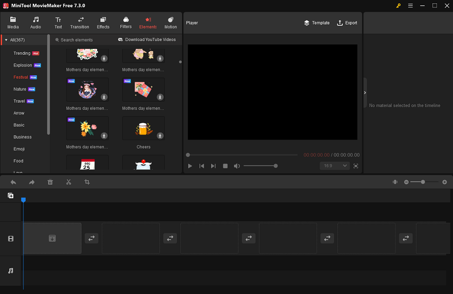 animated stickers in MiniTool MovieMaker