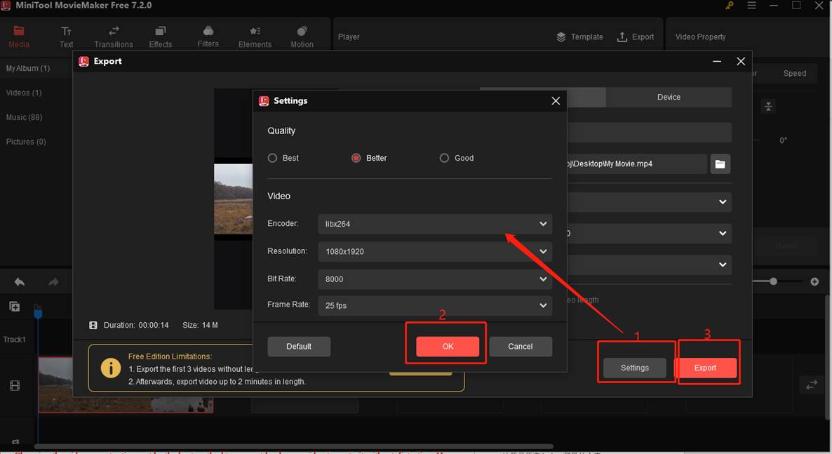 further personalize video and export video