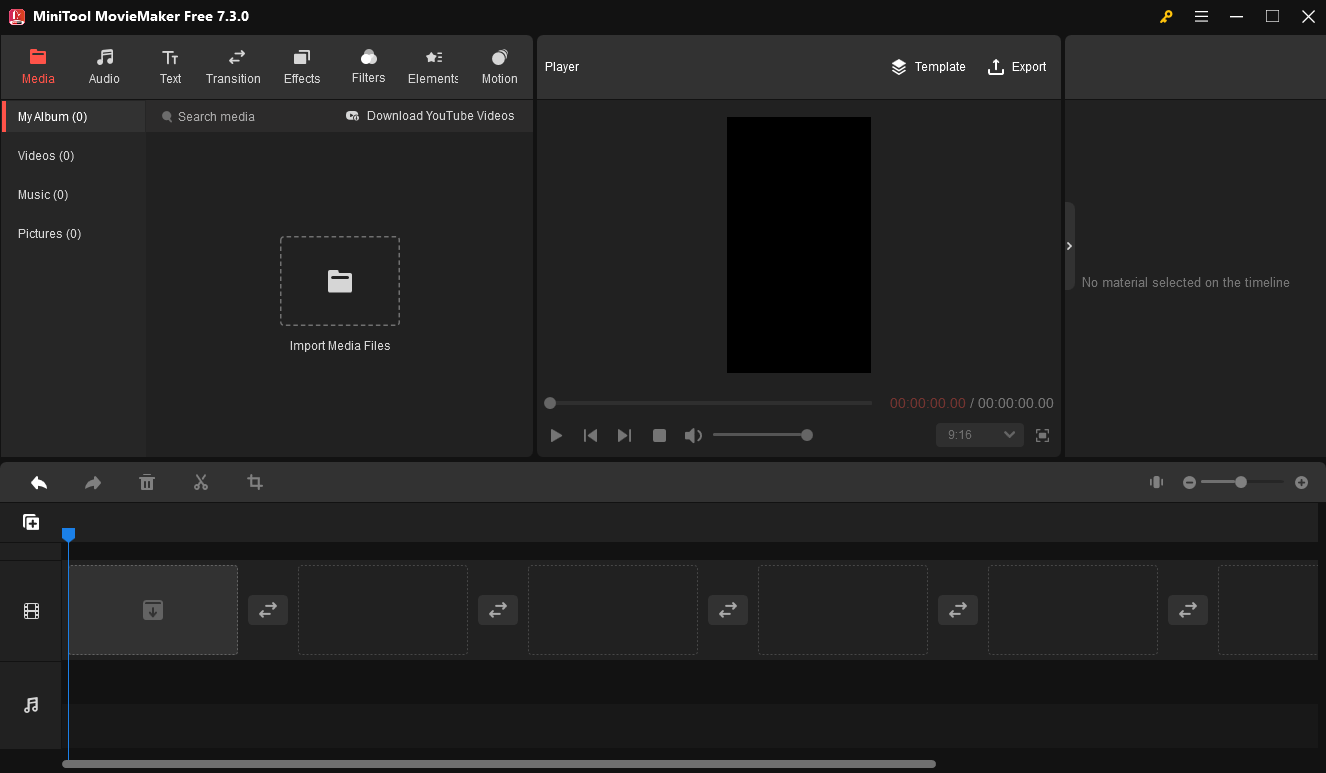 interface of MiniTool MovieMaker