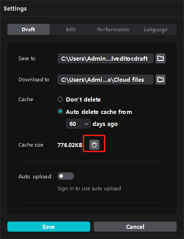 delete CapCut cache