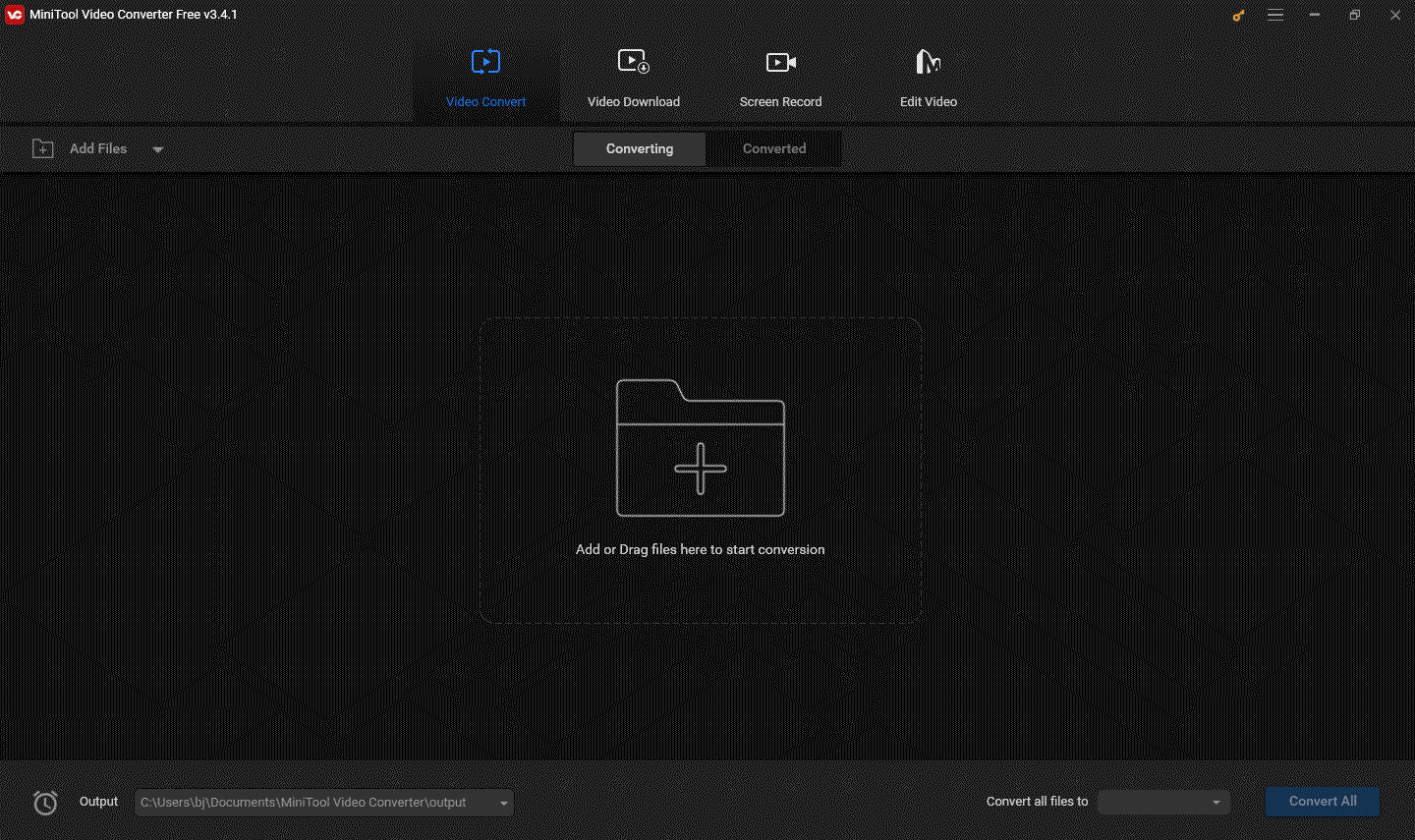 the interface of MiniTool Video Converter