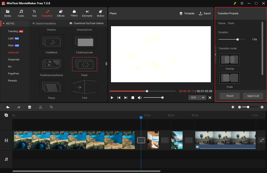 edit flash transition